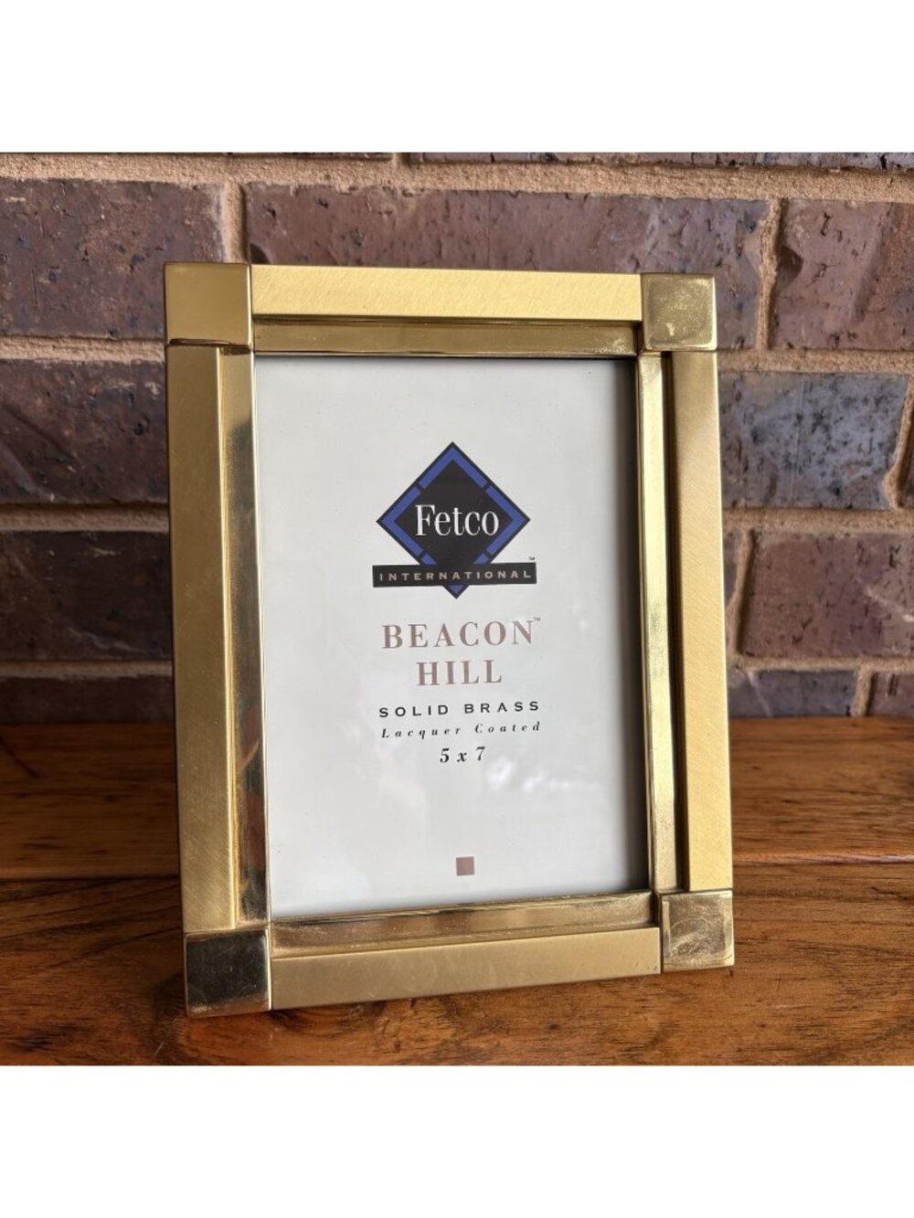 Fetco Solid Brass Lacquer Coated 5 X 7 Picture Frame READ